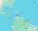 Aruba, gdzie jest? Mapa Karaibów pokazuje wyspę na północ od Wenezueli, na wschód od Kolumbii.
