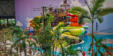 Wodne zjeżdżalnie i palmy tworzą tropikalny raj. Marzysz o wakacjach? Sprawdź bilety na tropical islands!