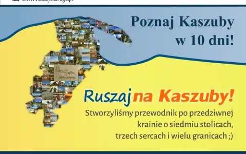 Mapa Kaszub złożona z wielu zdjęć. Zachęta do odkrywania tego regionu, gdzie są Kaszuby, w 10 dni.