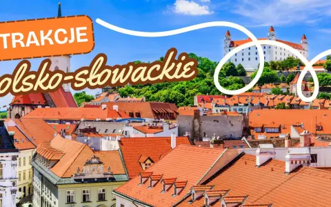 Atrakcje polsko-słowackie: Bratysławski zamek góruje nad miastem z czerwonymi dachami.