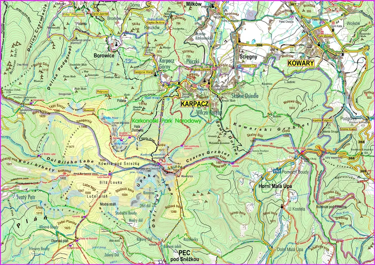 mapa Polski Karpacz położenie wojew&oacute;dztwo dolnośląskie