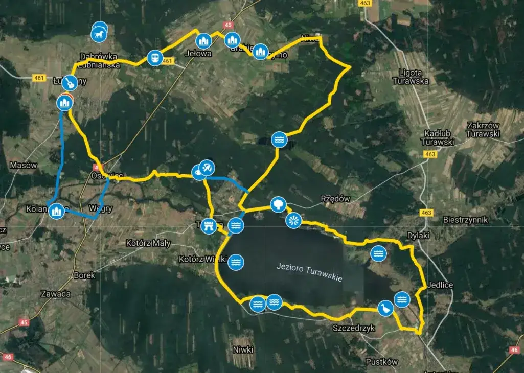 trasy rowerowe piesze jezioro turawskie