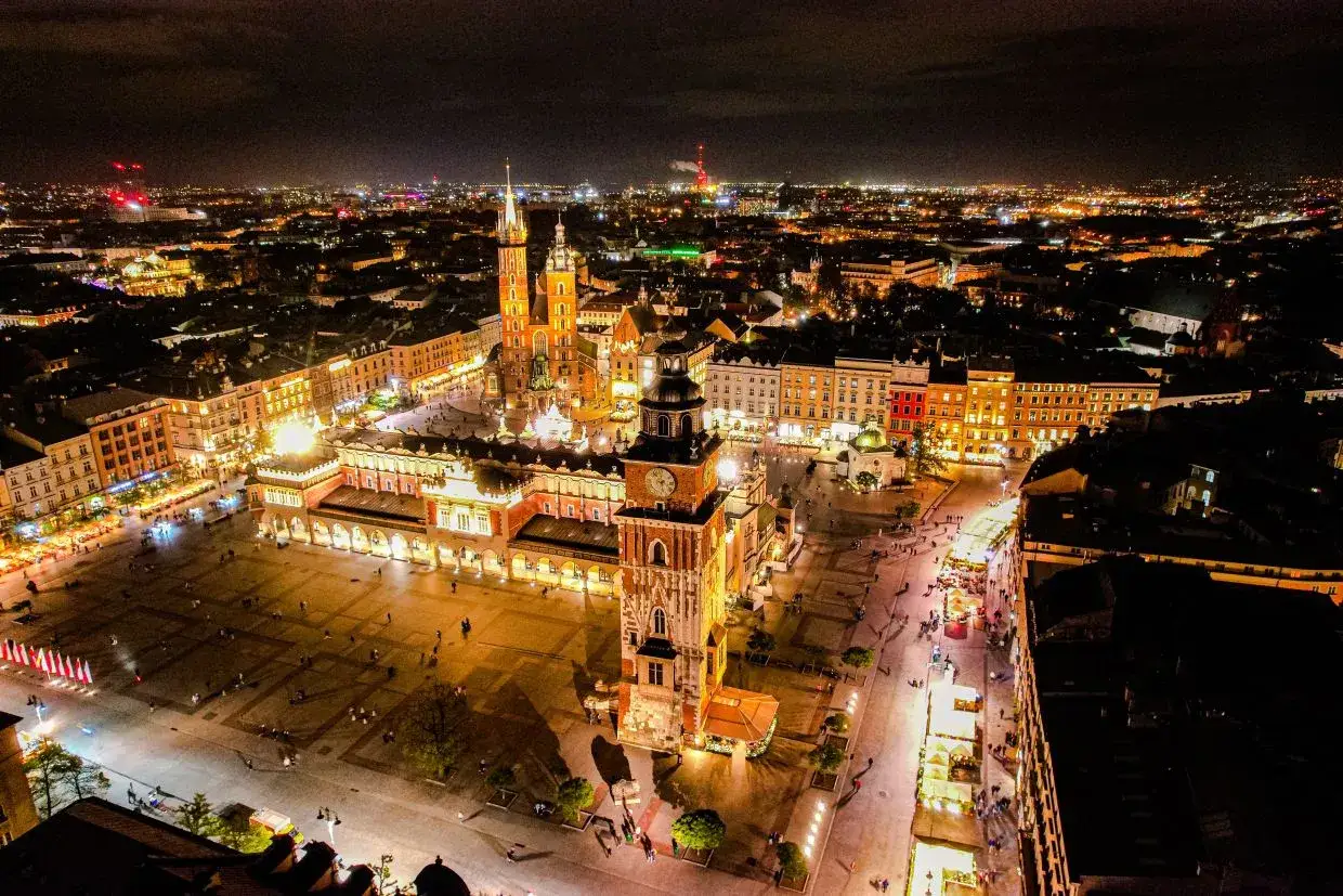 Kraków Rynek Główny nocą